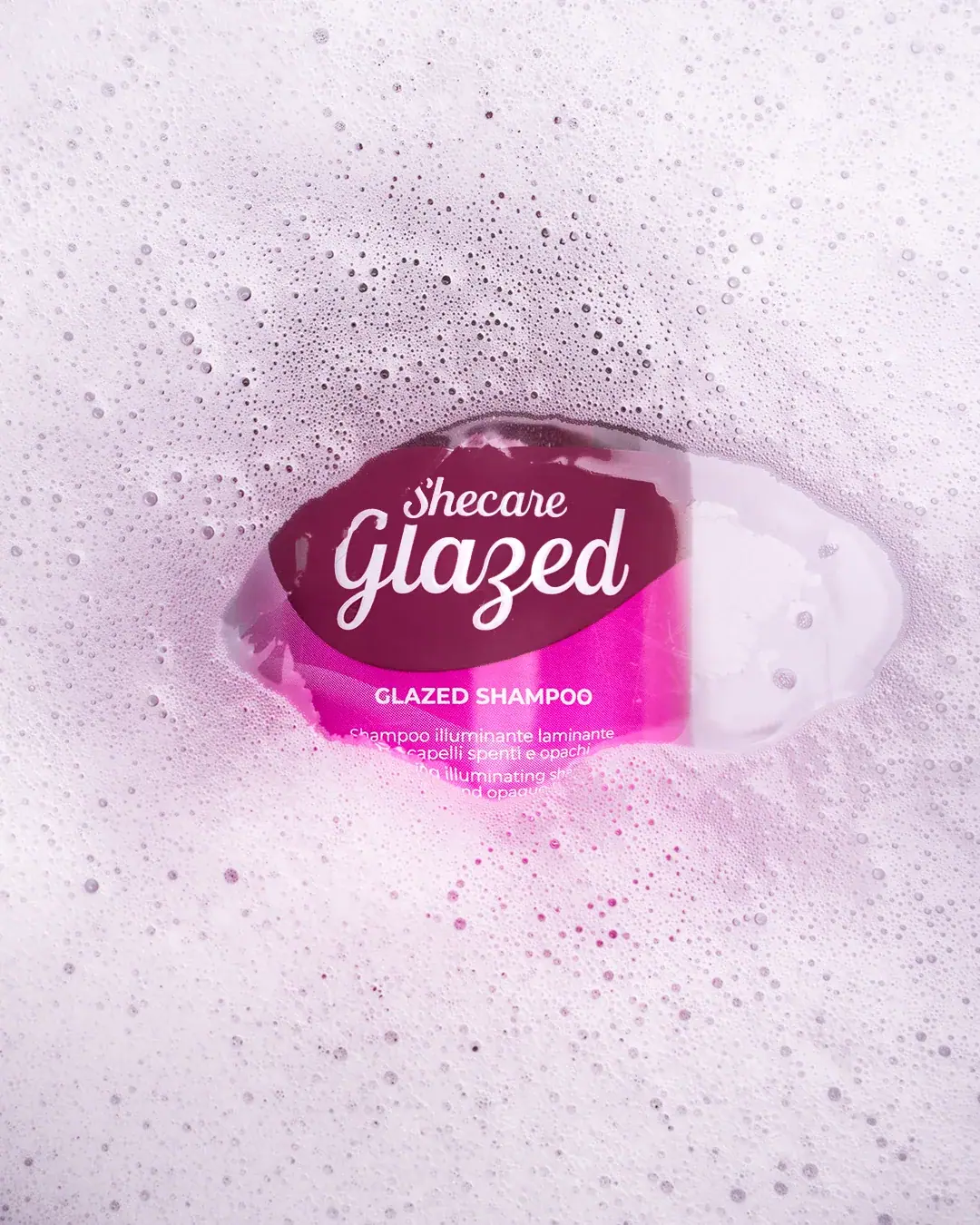 Sachê Shecare Glazed sobre espuma